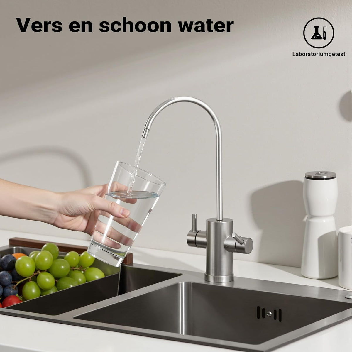 Naturewater 6-traps waterfilter 180 l/dag, filter met omgekeerde osmose, osmosefilter met opvoerpomp en UV-zuiveraar, filter voor schoon water met omgekeerde osmosesyseem