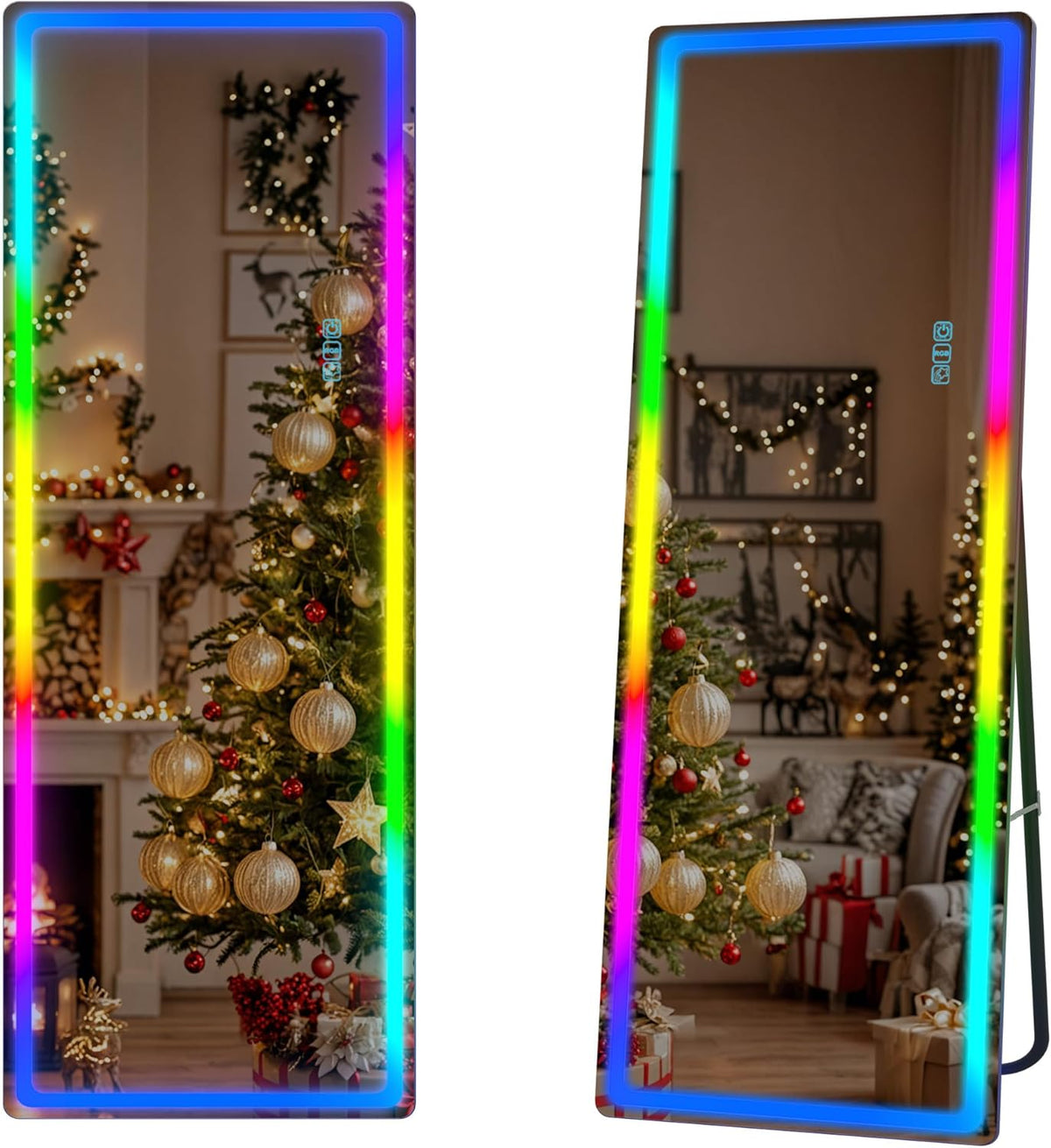 Full-Body Spiegel – Staande Spiegel – Wandspiegel – Passpiegel – Led Spiegel – 153x50 cm Groot – 7 Dynamische LED Modus