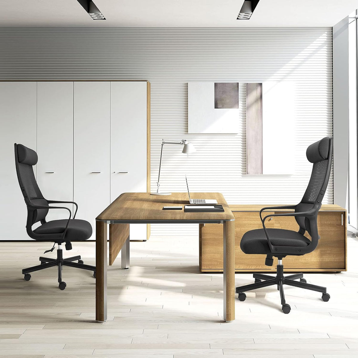 Bureaustoel – Ergonomische Bureaustoel – Draaistoel – Bureaustoel Met Lendensteun – Verstelbare Hoofdsteun – In Hoogte Verstelbaar – Ademende Mesh Rugleuning – 200 kg Draagvermogen