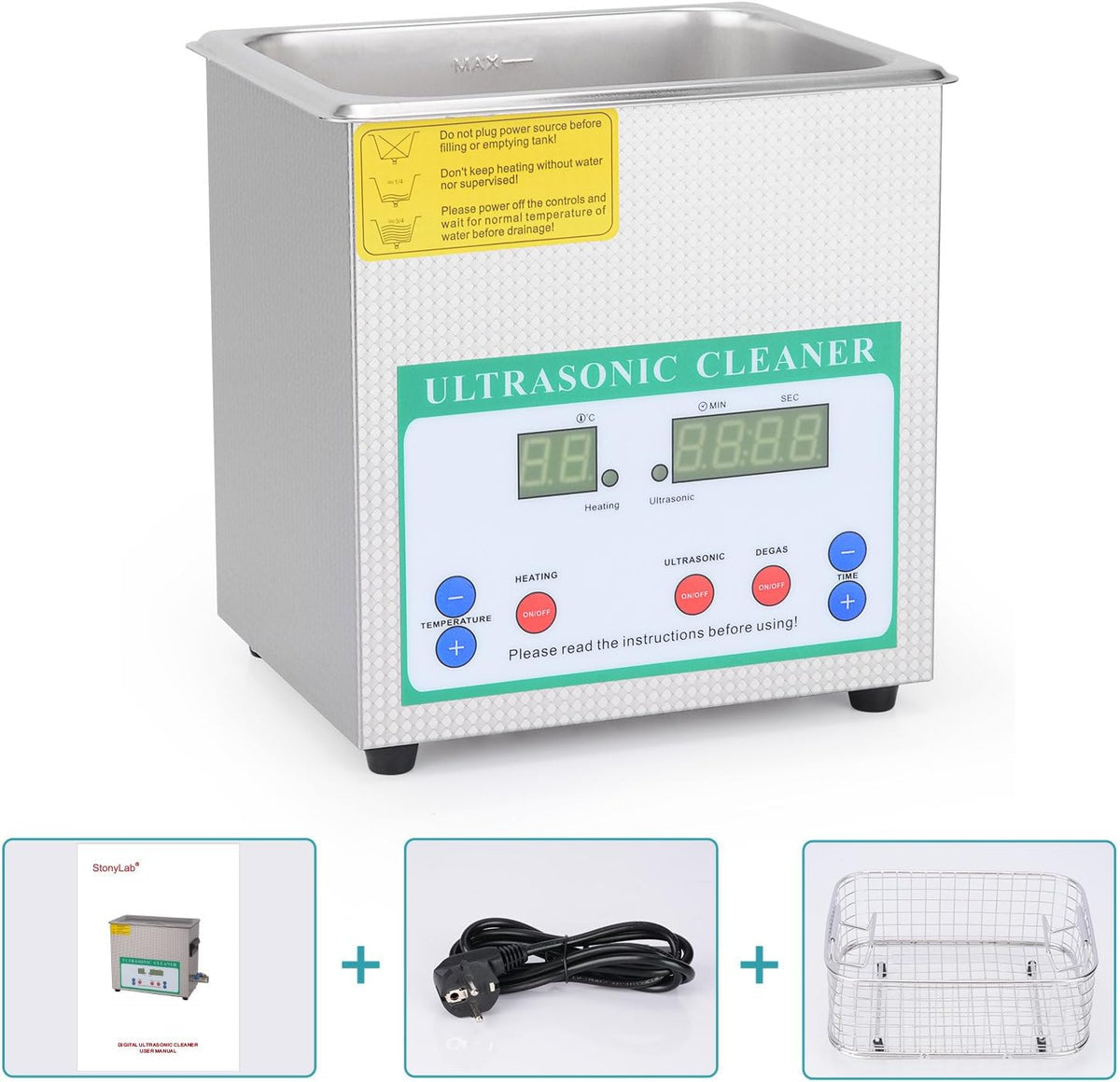 Ultrasone Reiniger – Ultrasoon Reinigingsapparaat – Ultrasoon Bad – Schoonmaakbad – Laboratorium Reiniger – 2 Liter Inhoud – Digitale Timer en Instelbare Temperatuur