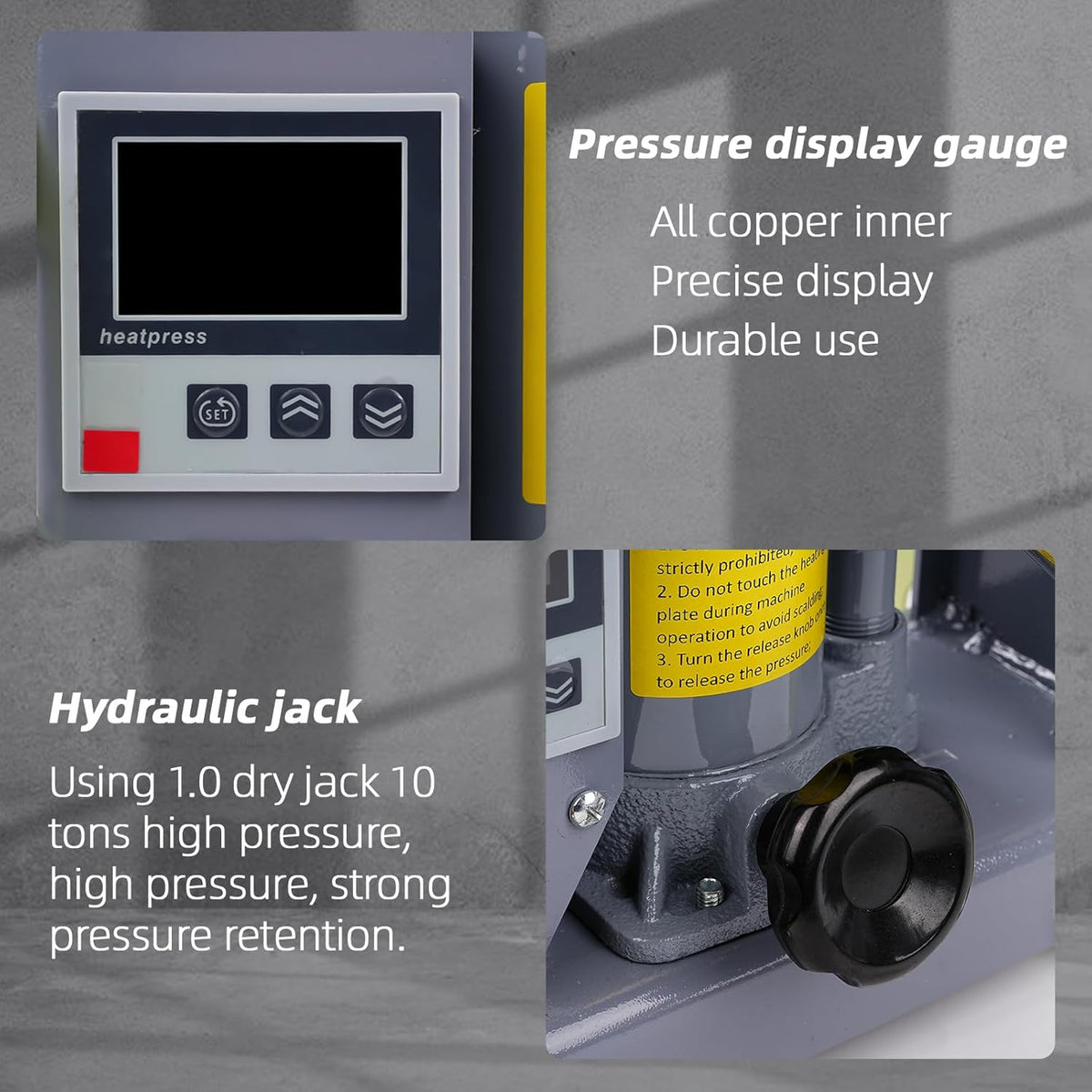 Victool Rosin Presse 5T, 600 W hydraulische hete pers, dubbelzijdige verwarming, extractiemachine voor colofonium, droogbloemen, bloemen, bloemenplantenextracten, nauwkeurige controller
