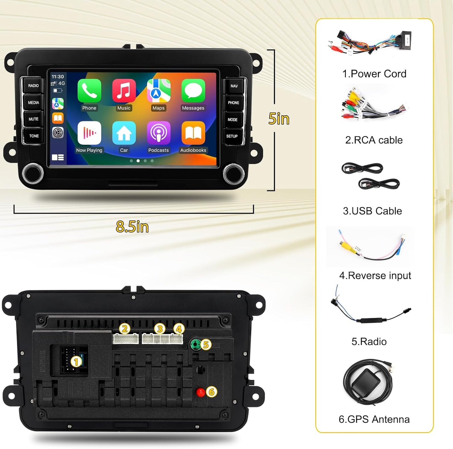 Autoradio – Headunit – Multimedia Systeem – Navigatiesysteem – Touchscreen – Android 13 – 7 Inch 1080p HD Scherm – Draadloze CarPlay & Android Auto