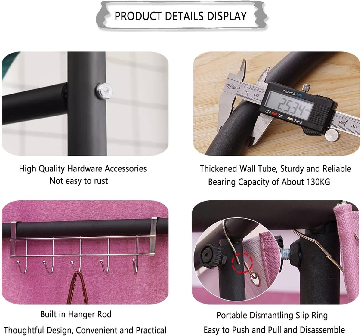 Clothing Store Fitting Room, Simple Changing Room, Privacy Screen Partition with 90% Blackout Curtain and Hook, Suitable for Shopping Mall, Swimming Pool, Gym, 3 Colours