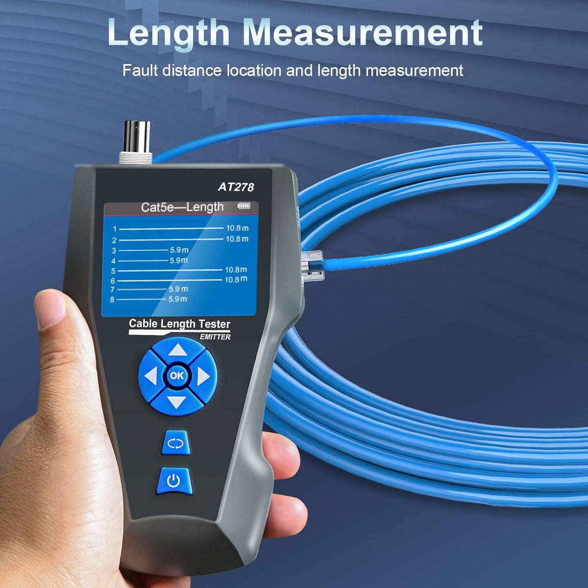 Netwerkkabeltester, NF-8601S TDR multifunctionele lcd lijnlengte breekpunttesters RJ45/RJ11/BNC tester