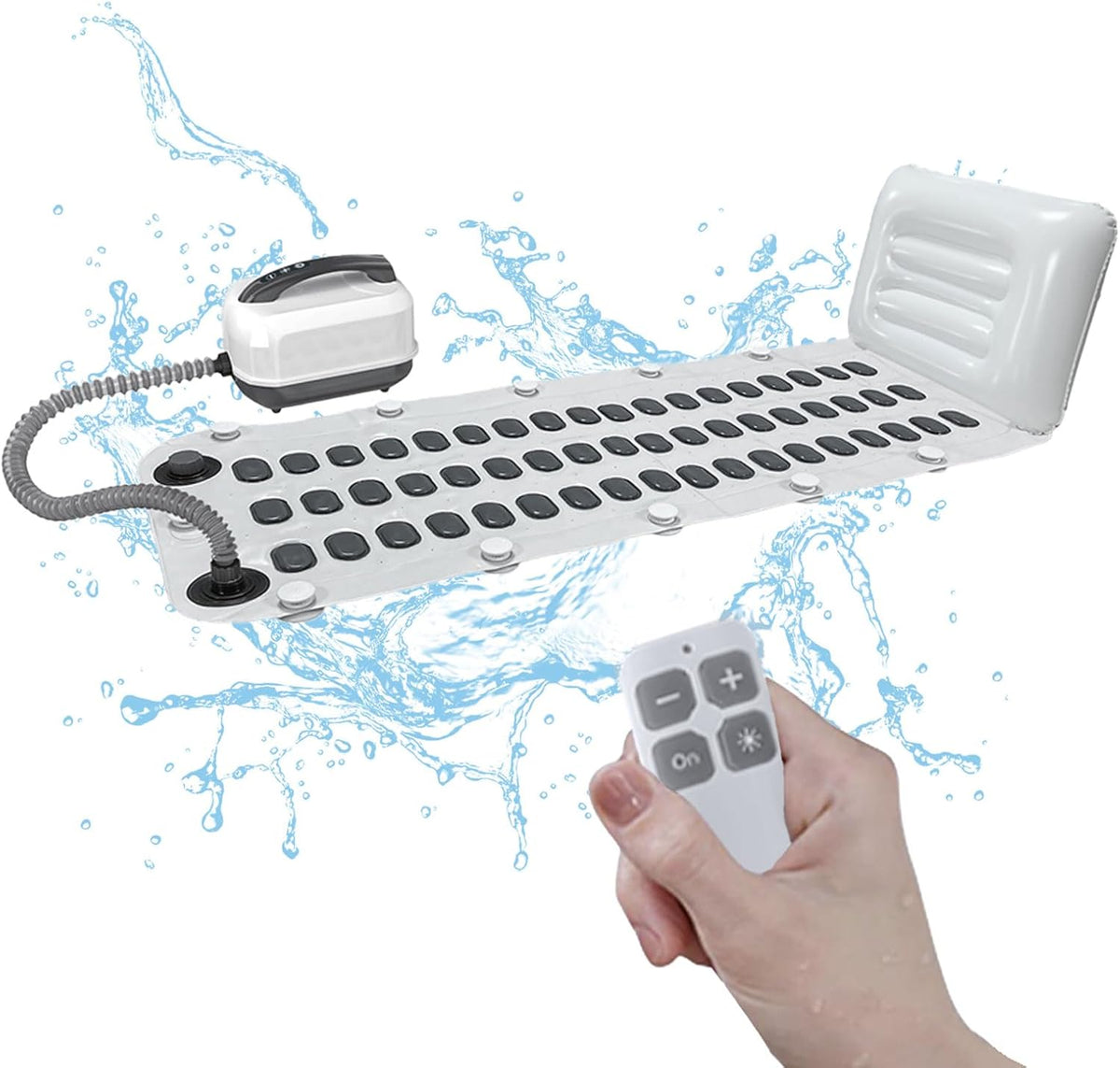 Badkuip Spa-Mat – Bubbelbadmat – Bubbelmat – Whirlpool Badmat – Badmat Met Kussen – 6 Snelheden – Anti-Slip Zuignappen