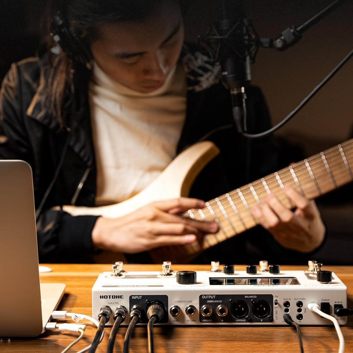 HOTONE Ampero II Stage Gitaar Bass Multi-Effect Processor met Touchscreen Gitaar Bass Versterker Modellering IR Boxes Simulatie met FX Loop MIDI I/O Stereo OTG USB Audio Interface Ampero II Stage