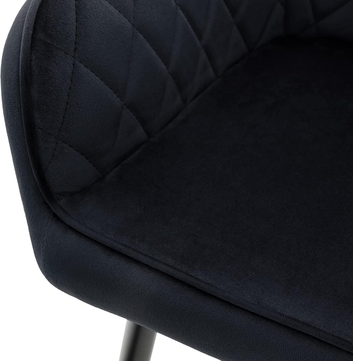 Eetkamerstoelen – Stoelen – Eettafelstoelen – Armstoel – Design Stoelen – Zwart Fluweel – Ergonomisch Comfort – Metalen Poten