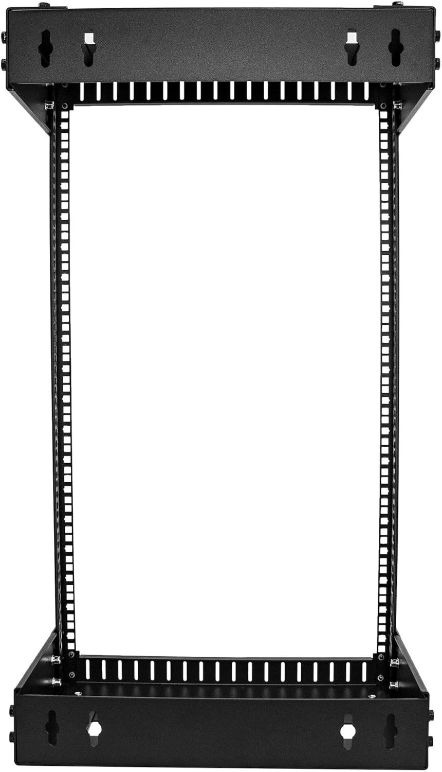 StarTech.com 2 Post 18U Heavy-Duty Wandmonteerbare Server Rack, 19" Open Frame Netwerk Rack met verstelbare Diepte, Data Rack voor IT/AV/Patchpanelen/Computer Apparatuur (RACK-18U-20-WALL-OA)