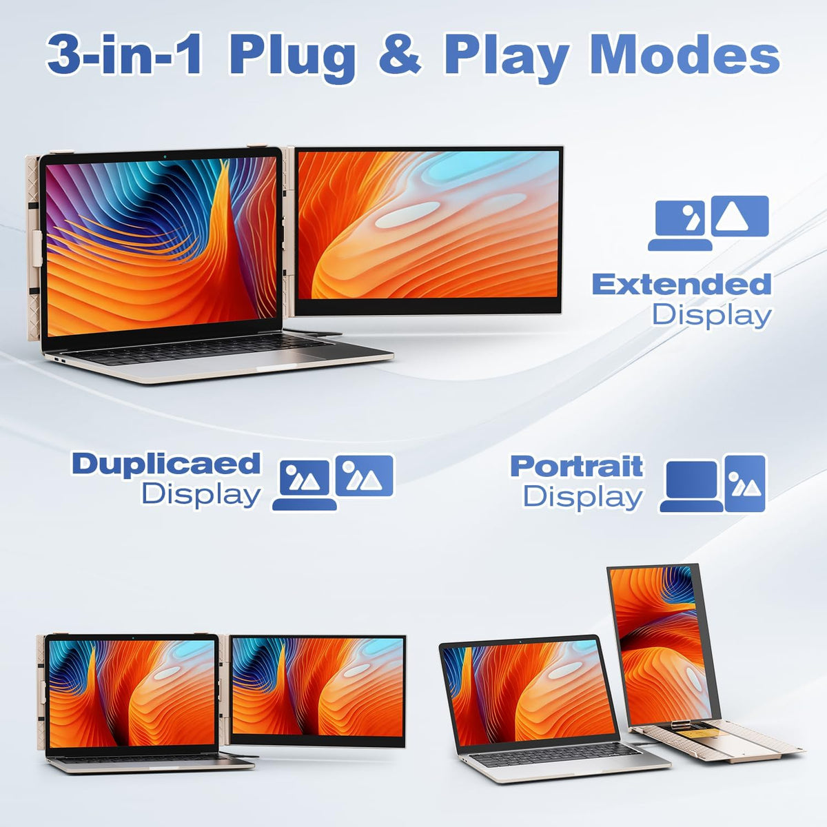 Draagbare Monitor – Mobiel Scherm – Extern Display – Laptop Scherm – Tweede Scherm – Ultra Dun & Lichtgewicht – Full HD 14,1 Inch