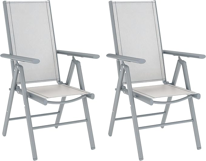 Campingstoel – Kampeerstoel – Vouwstoel – Tuinstoel – Klapstoel – Set van 2 – Lichtgewicht Aluminium Frame – Ademend Mesh Zitting