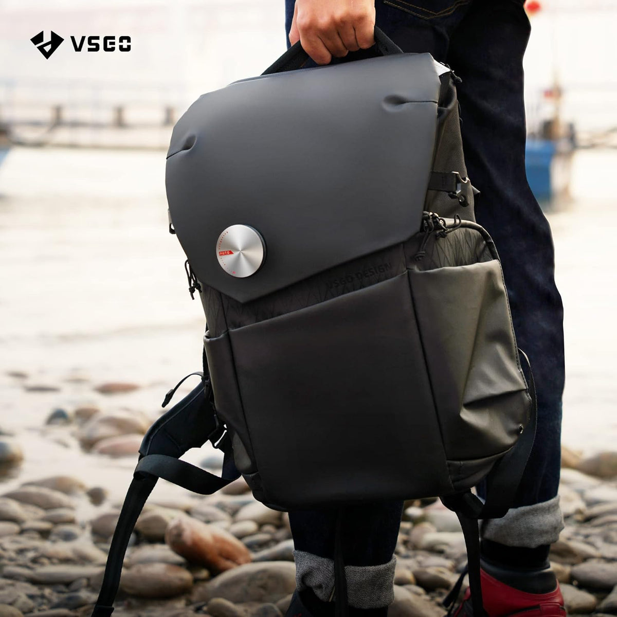 VSGO Black Snipe camerarugzak, 16 liter, lichte (1,1 kg), professionele DSLR/SLR-fotorrugzak voor Sony, Canon, Nikon-camera's, DJI-stabilisatoren en reizen