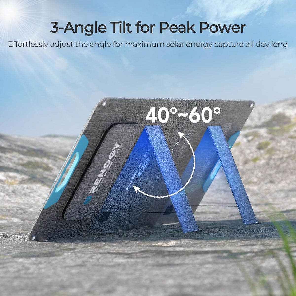 Renogy Opvouwbaar zonnepaneel, 100 W, 100 SE, koffer, zonnepaneel met USB voor draagbaar powerstation, mobiele telefoons, zonnegenerator, camper, camper, outdoor, off-grid