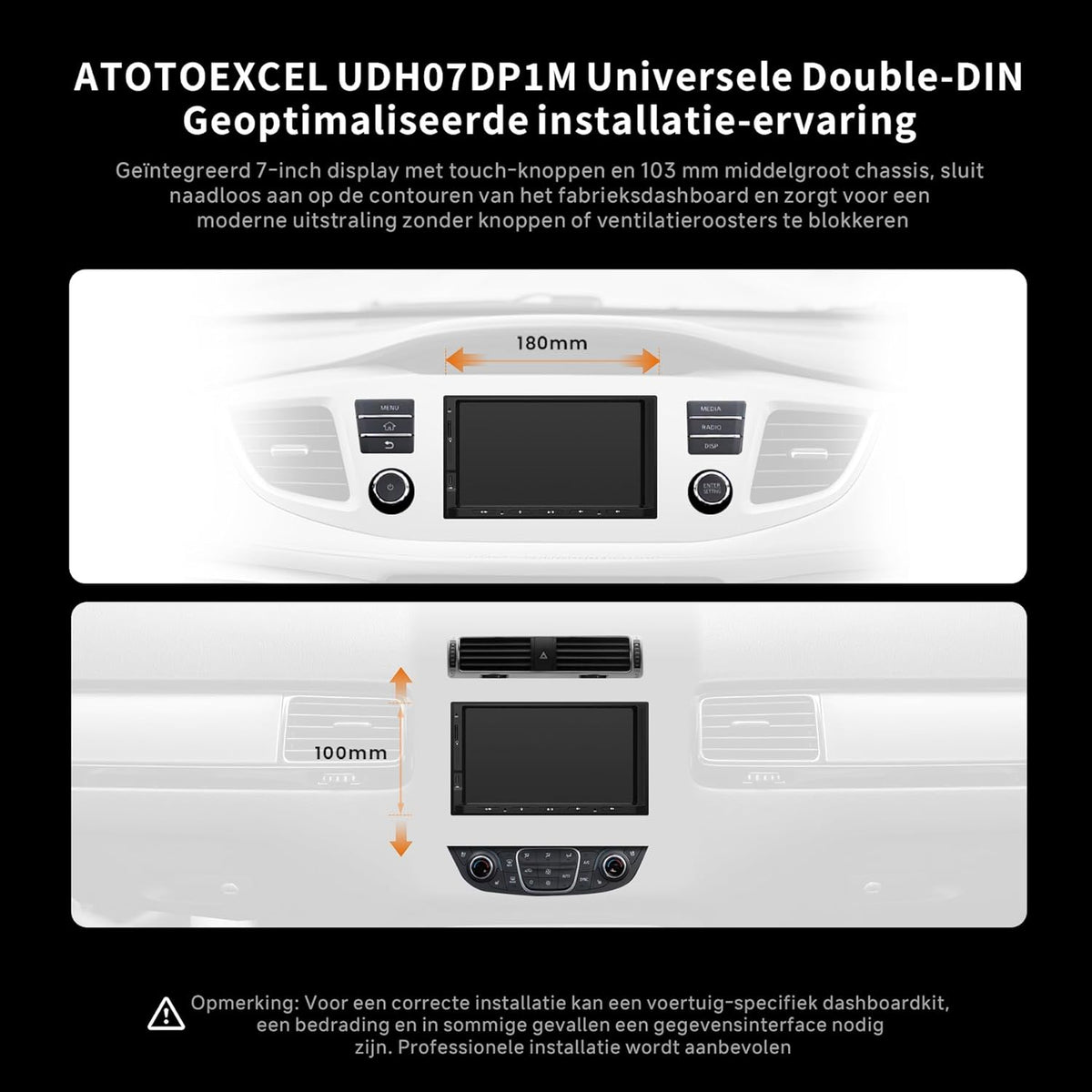 ATOTOEXCEL V10 7" QLED Android Autoradio 2 DIN, Karaoke in de Auto, Ingebouwde 4G LTE, Wi‑Fi, axpt HD Bluetooth, Draadloze CarPlay & Draadloze Android Auto