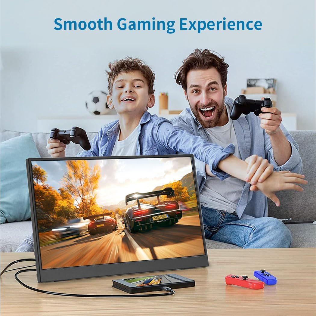 Draagbare monitor Touchscreen 14 inch, USB-C & FHD extern display 100% sRGB anti-schittering oogverzorging, privacybescherming, laag vermogen, VESA monteerbare reismonitor voor laptop/Mac/Gaming
