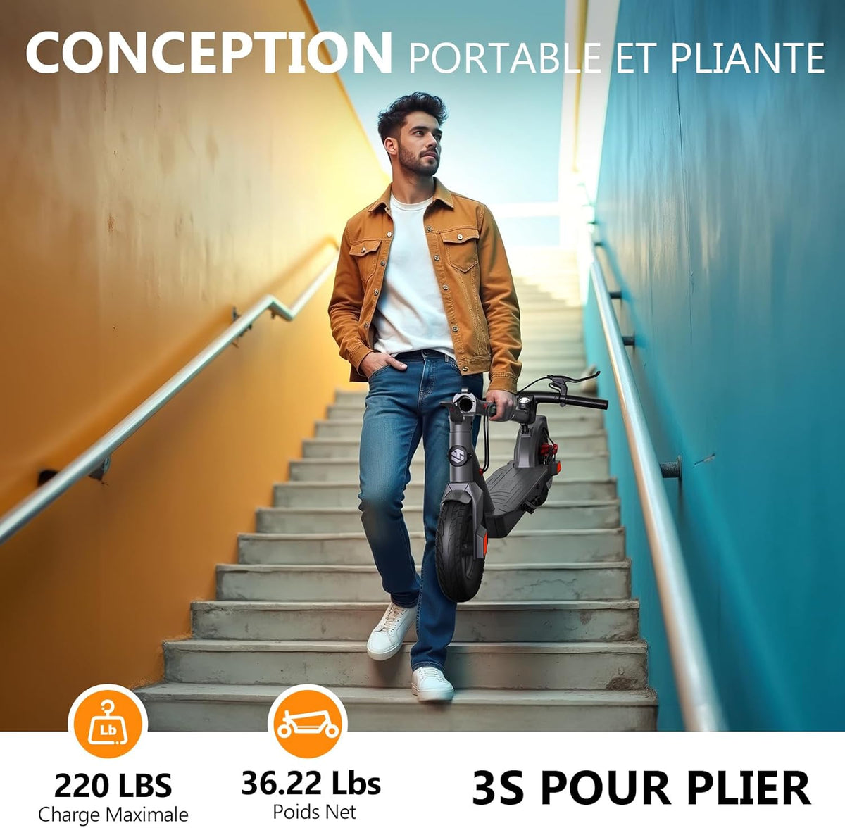 SISIGAD Elektrische step voor volwassenen, 10 inch, elektrische step met app, maximaal bereik 42 km accu 36 V 10,4 Ah opvouwbare elektrische step met maximale snelheid 25 km/u, motor 350 W, met