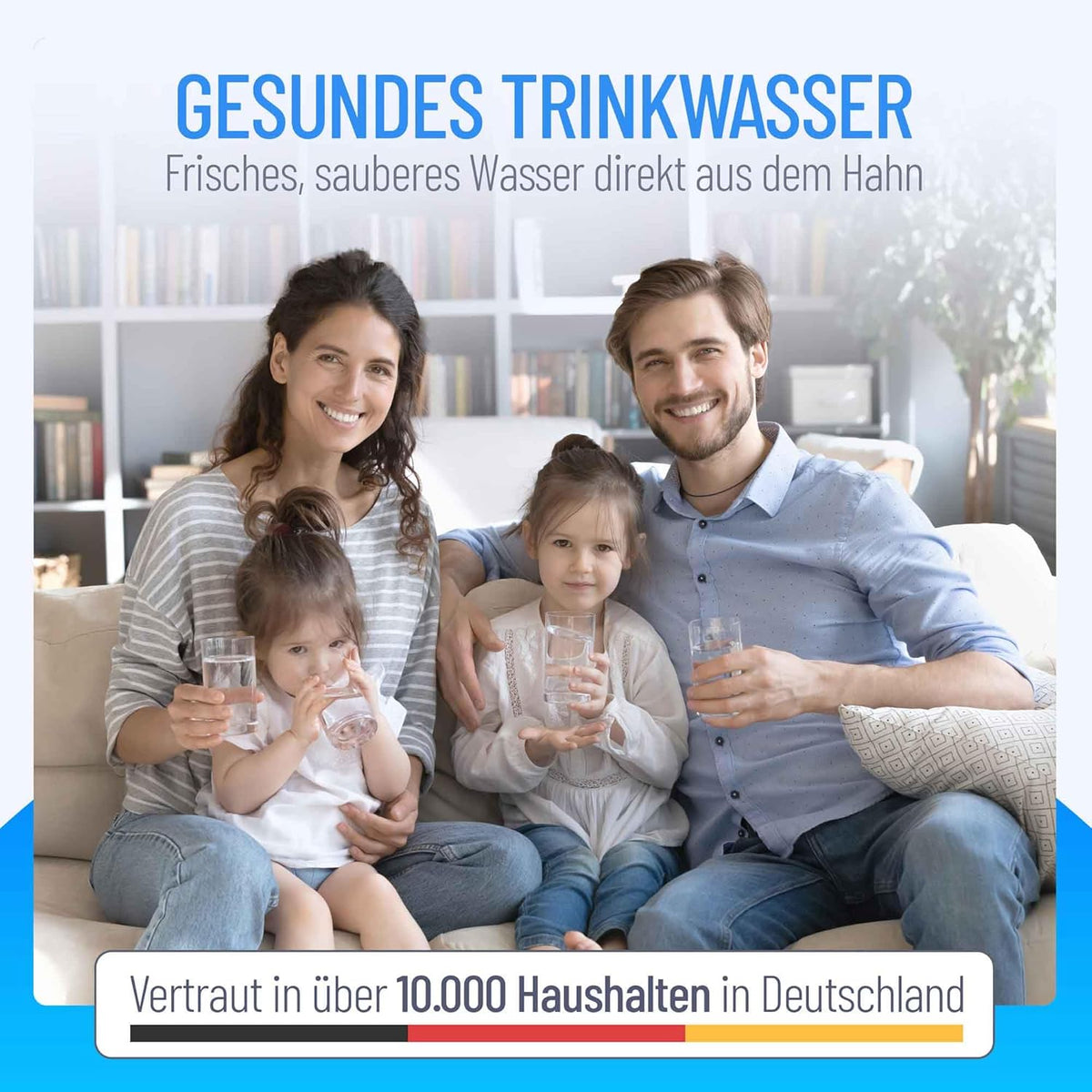 Premium waterfilter voor ondertafel – Onderbouw waterfilter, waterfilterbehuizing, ondergootsteen filter, waterfiltersysteem – 8 liter/minuut – Filtert 100+ stoffen