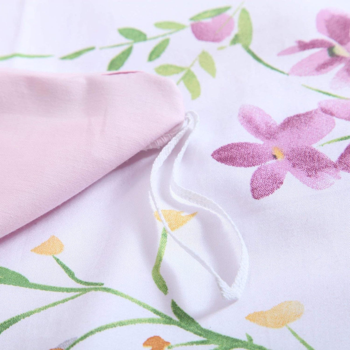 Brandream Garden Style Floral Dekbedovertrek Queen Size Set Roze Grijs Groene Takken Bloem Blad Print Dekbedovertrek Beddengoed Set Omkeerbaar Paars Beddengoed Collectie 1 Dekbedovertrek met 2