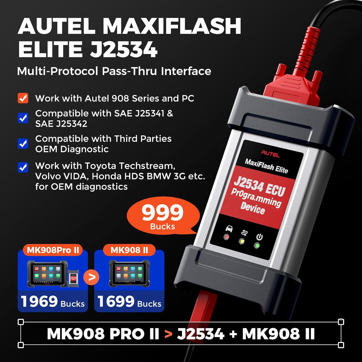 OBD2 Scanner – Autodiagnoseapparaat – Foutcode Lezer – ECU Programmeertool – Auto Diagnose Scanner – Bidirectionele Bediening – 36+ Servicefuncties