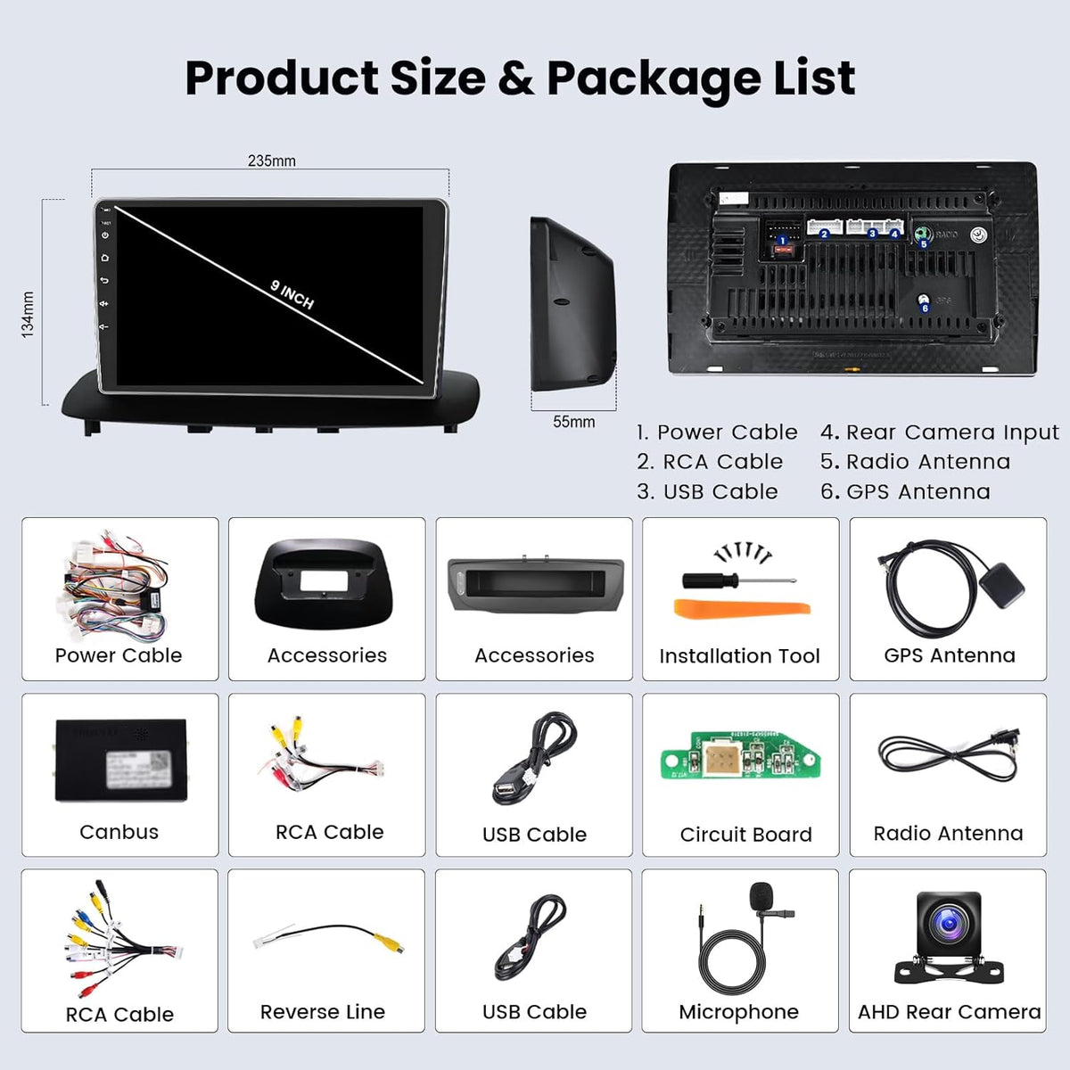 Android 13 Autoradio – Multimedia Speler – Navigatiesysteem – Touchscreen Radio – Inbouw Radio – 9 Inch HD Scherm – Draadloze CarPlay & Android Auto