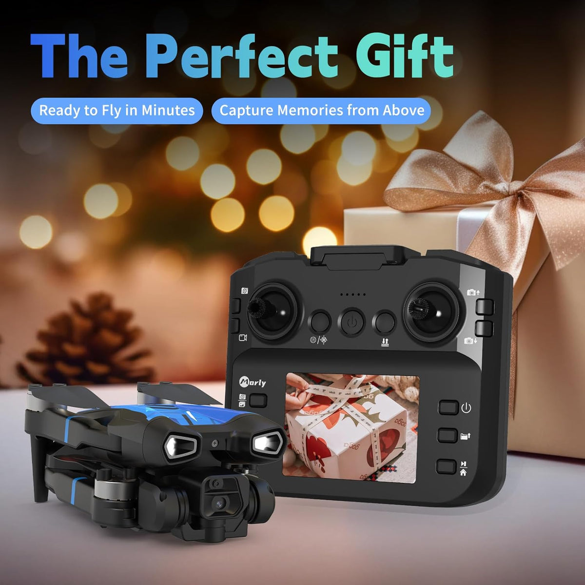 M18LCD RC Quadcopter met 1080P Camera 45° Verstelbare Lens Borstelloze Motor Eenknops Start/Landing FPV Opvouwbaar voor Volwassenen