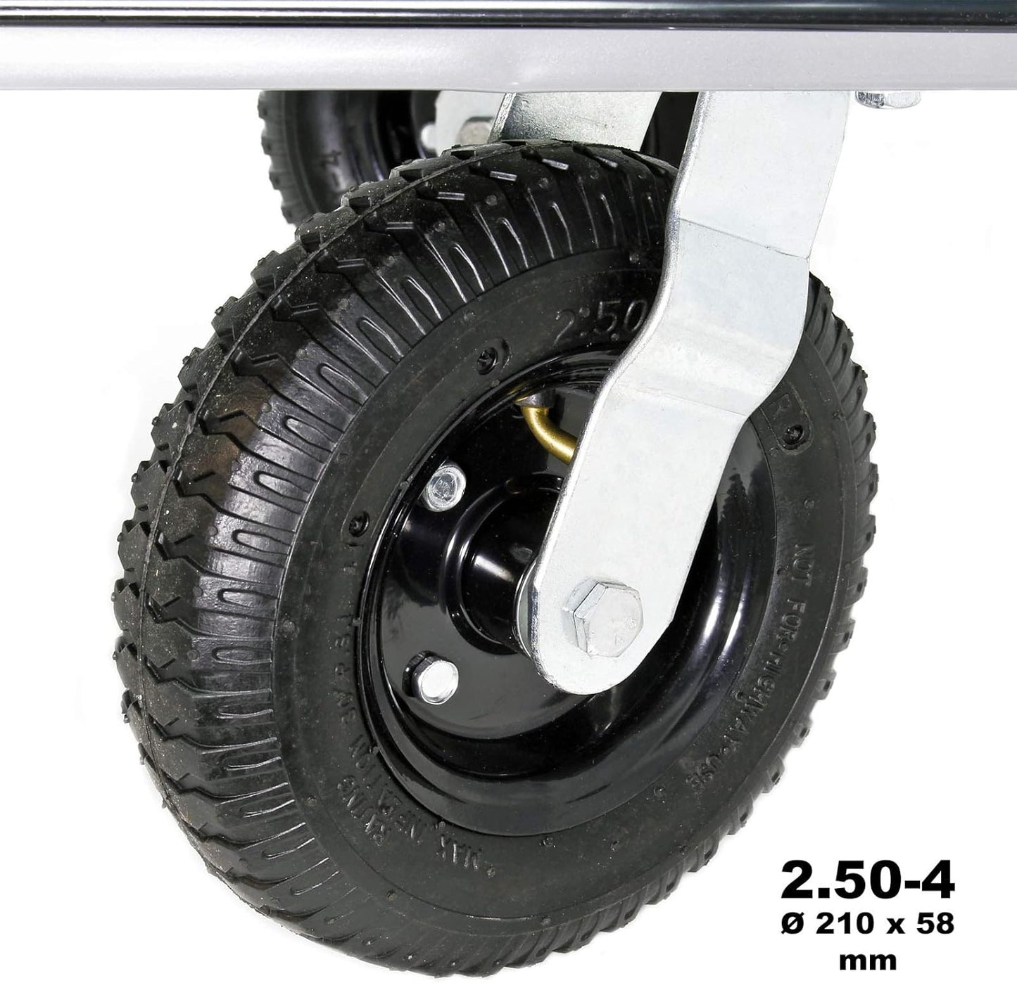 Wiltec Platform trolley up to 300 kg platform truck with robust pneumatic tyres and folding handle, flexible magazine trolley 89x61x98 cm with side protection and non-slip