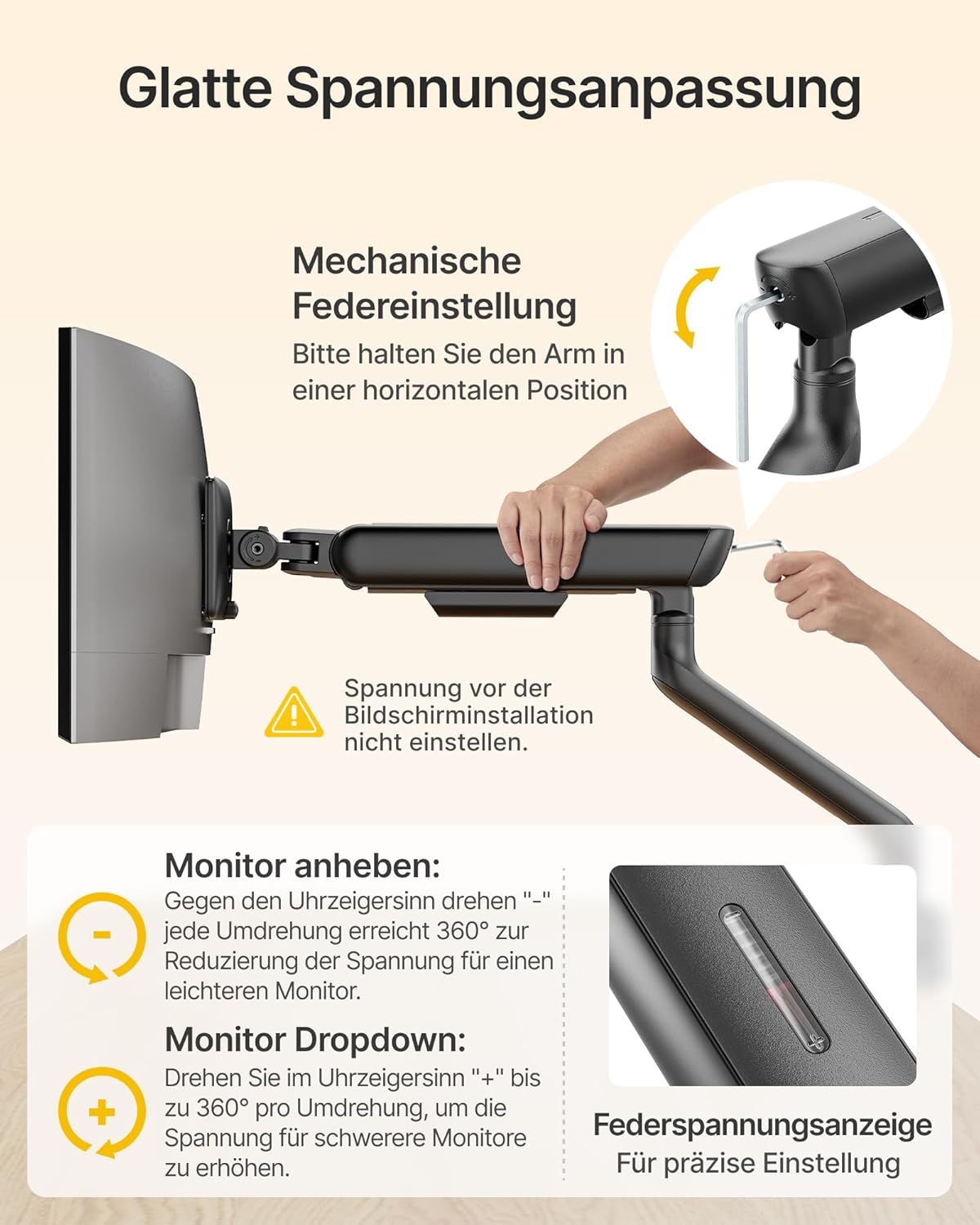 monTEK Monitorhouder 2 monitoren voor 17-35 inch beeldschermen tot 11 kg, hoge monitorarm met USB, 360° draaibaar, monitorhouder met kantelen, draaien, VESA 75/100, MA1011UCPBK-D