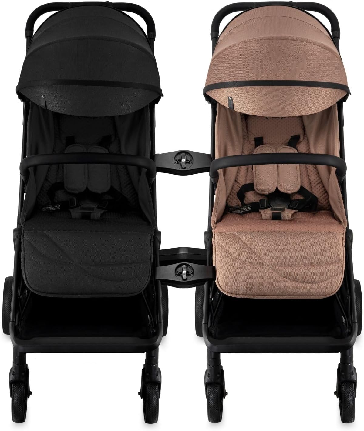 MoMi Andrea kinderwagen: zelfsluitend systeem, 5-punts veiligheidsgordel, bekerhouder, mand, tas, muggennet, regenbescherming, met dubbele functie