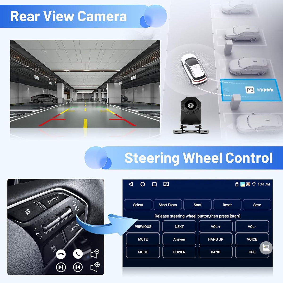 Android 15 autoradio voor VW Golf Skoda Polo Passat Tiguan Touran 4+64G met Wireless CarPlay Android Auto, 9 inch scherm ondersteuning FM RDS 32EQ GPS Bluetooth WiFi SWC AHD achteruitrijcamera