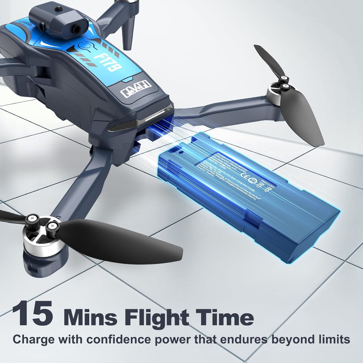 Drone met 1080P-camera, borstelloze motoren, obstakelvermijding en wifi-besturing, trajectvlucht, 3D-flip, optische stromingspositionering, elektrische 90°-lens, quadcopter voor volwassenen/kinderen