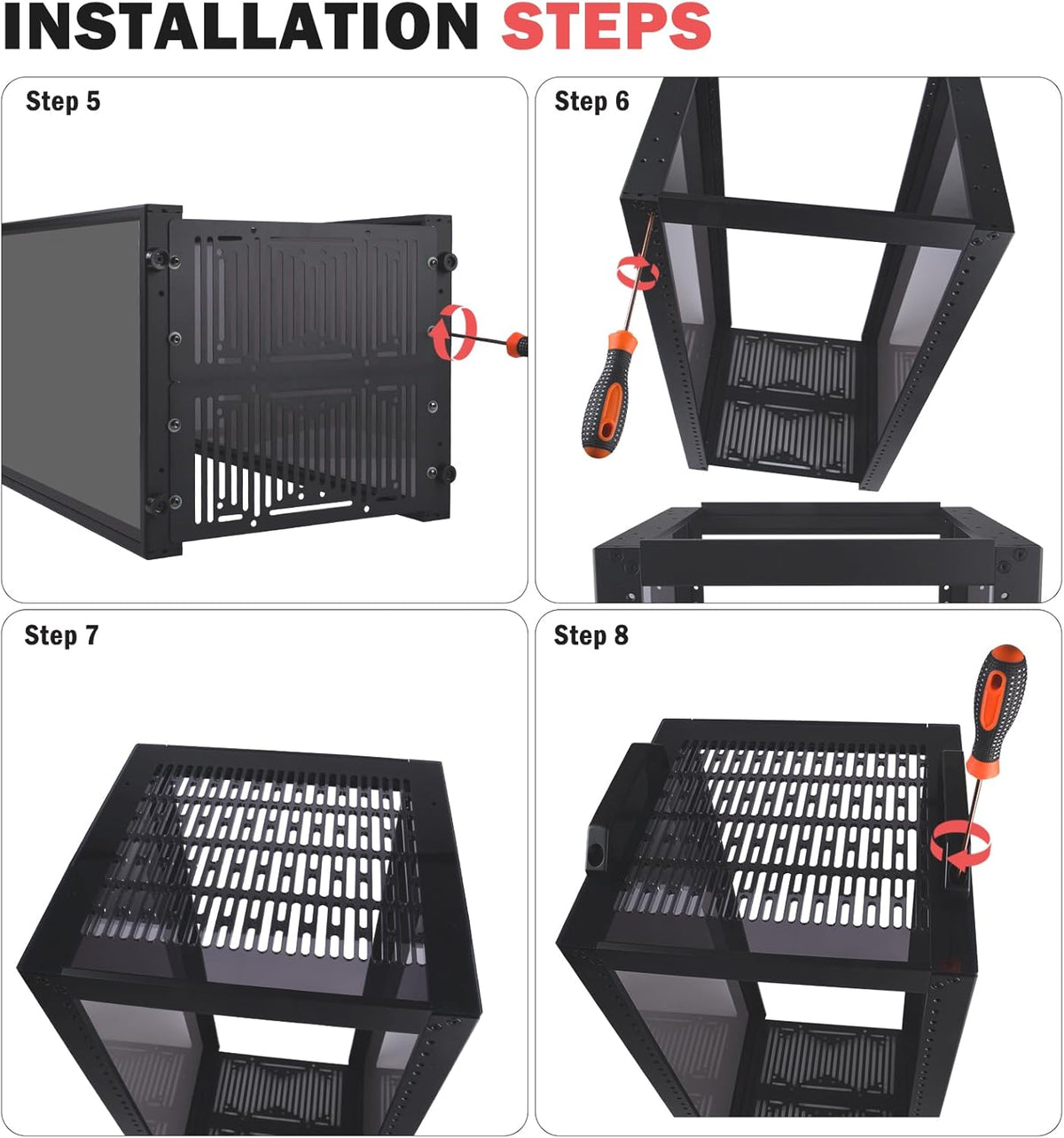 GeeekPi DeskPi RackMate T2, 10 Inch 12U Serverkast, 260mm Diepte Mini Rack met Rack Shelf, Leeg Panel & Patch Panel, voor 10 Inch AV, NAS en Server Equipment (Zwart)