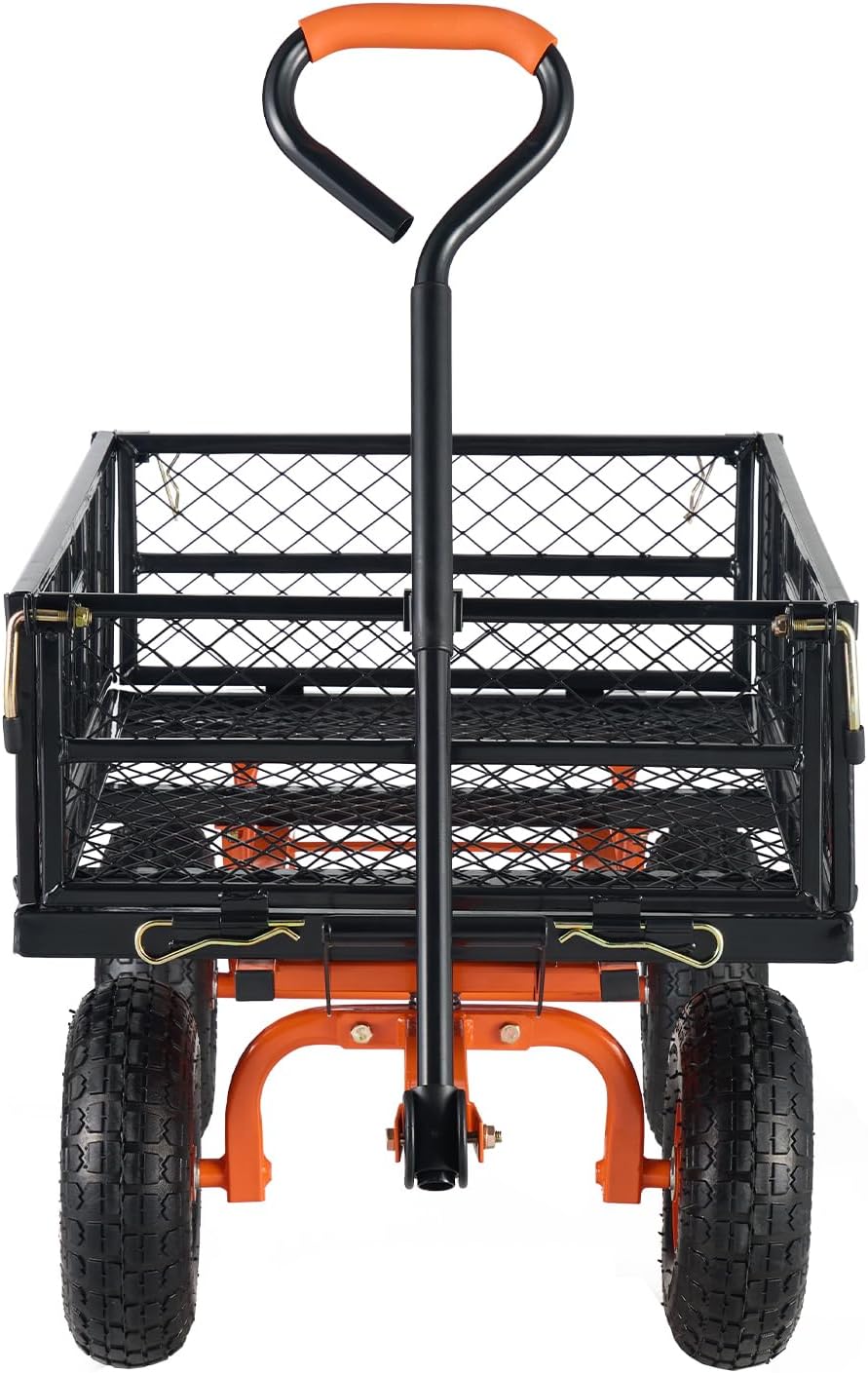 VEVOR Garden trolley made of metal with easy to assemble frame, tilting handcart with reversible 2-in-1 handle, multifunctional wheelbarrow with 180 kg load capacity, 25.5 cm tyres