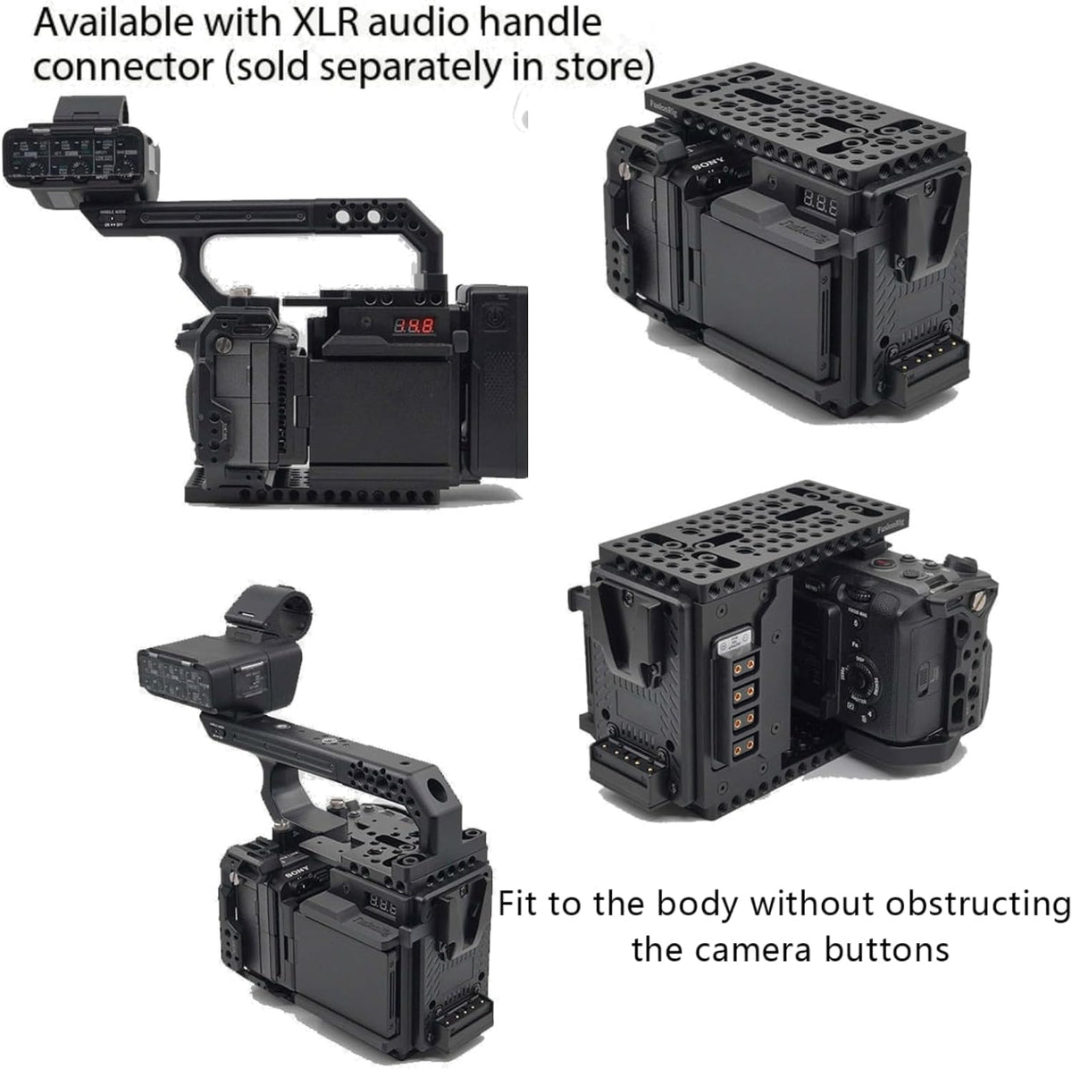 Fusion Rig Cineback Camera Support Uitbreidingsmodule V-Mount-Plaat, D-Tap-Splitter, Schokbestendige Schermopslag voor Sony FX3/FX30