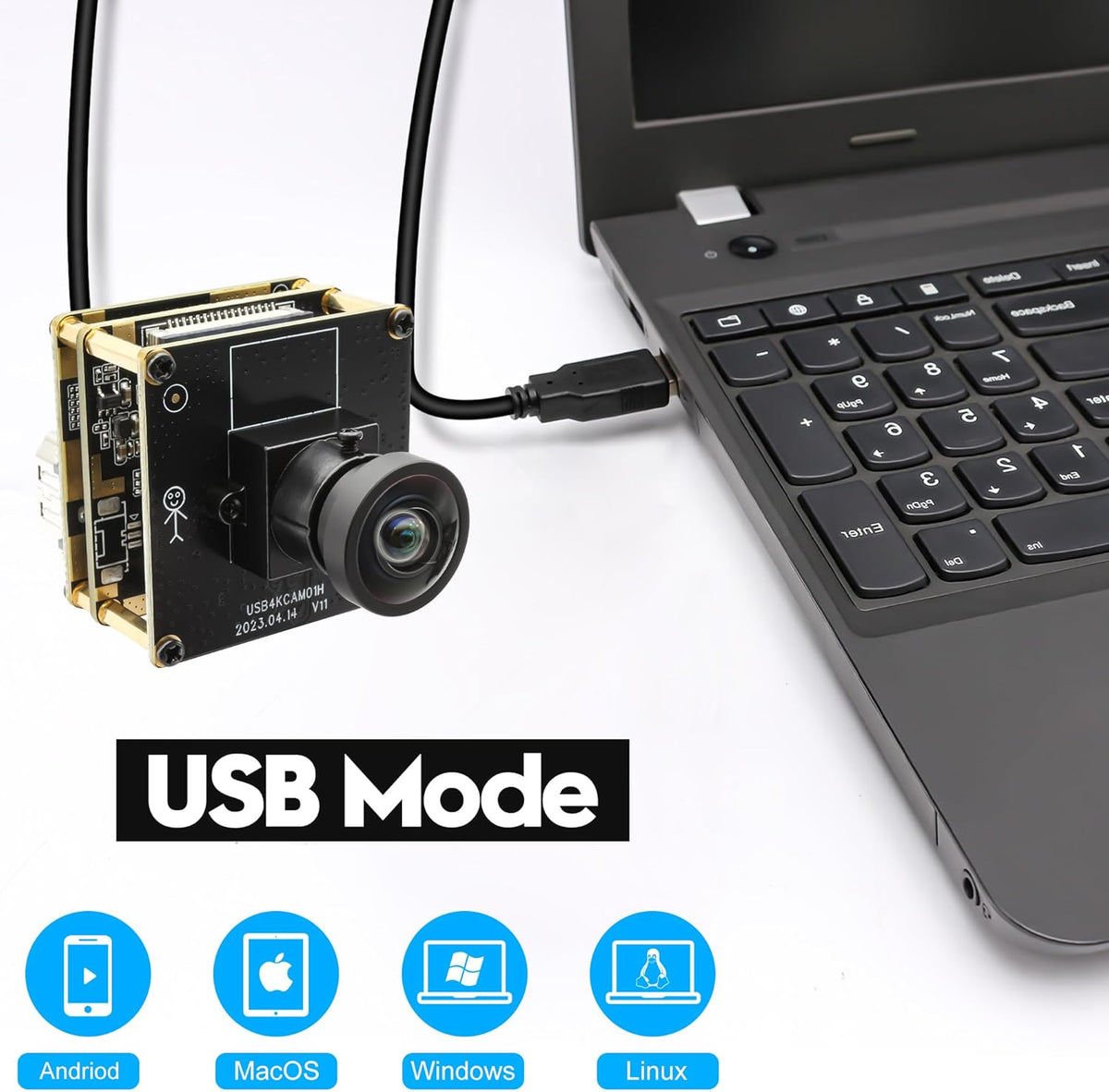 Svpro 4K Camera Module HDMI USB Dual Output voor Computer/Monitor/Projector/TV, Groothoek USB Camera Vervormingsvrije Streaming Webcam H.265 H.264 USB Beveiligingscamera