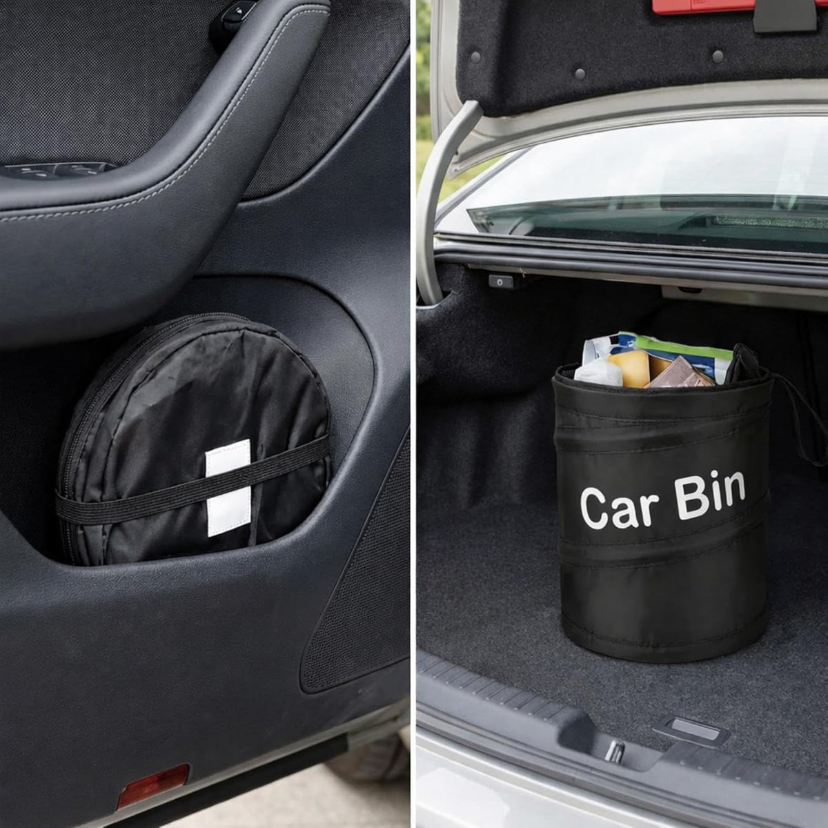 Praktische auto-afvalbak met deksel, auto-accessoire voor deur en middenconsole, handige kleine prullenbak voor personenauto’s, vrachtwagens en SUV’s