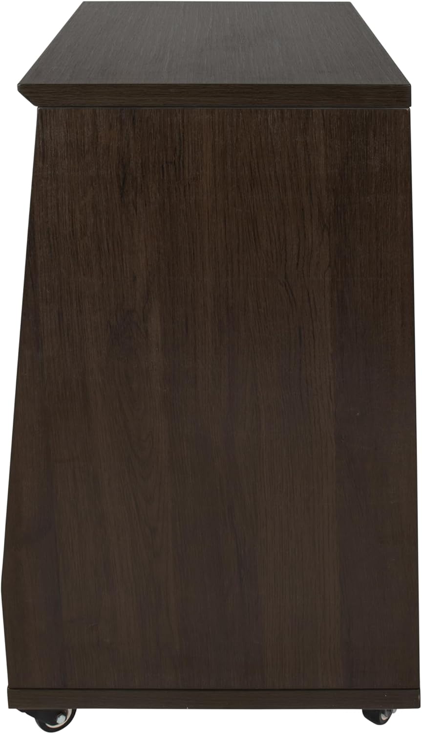 Studiorack – Audiorack – Studio Rack – Rackmeubel – Rackkast – Hoekig Bruin Met Vergrendelbare Wielen – 12U Rackruimte – 25 Mm Multiplex Tot 91 Kg