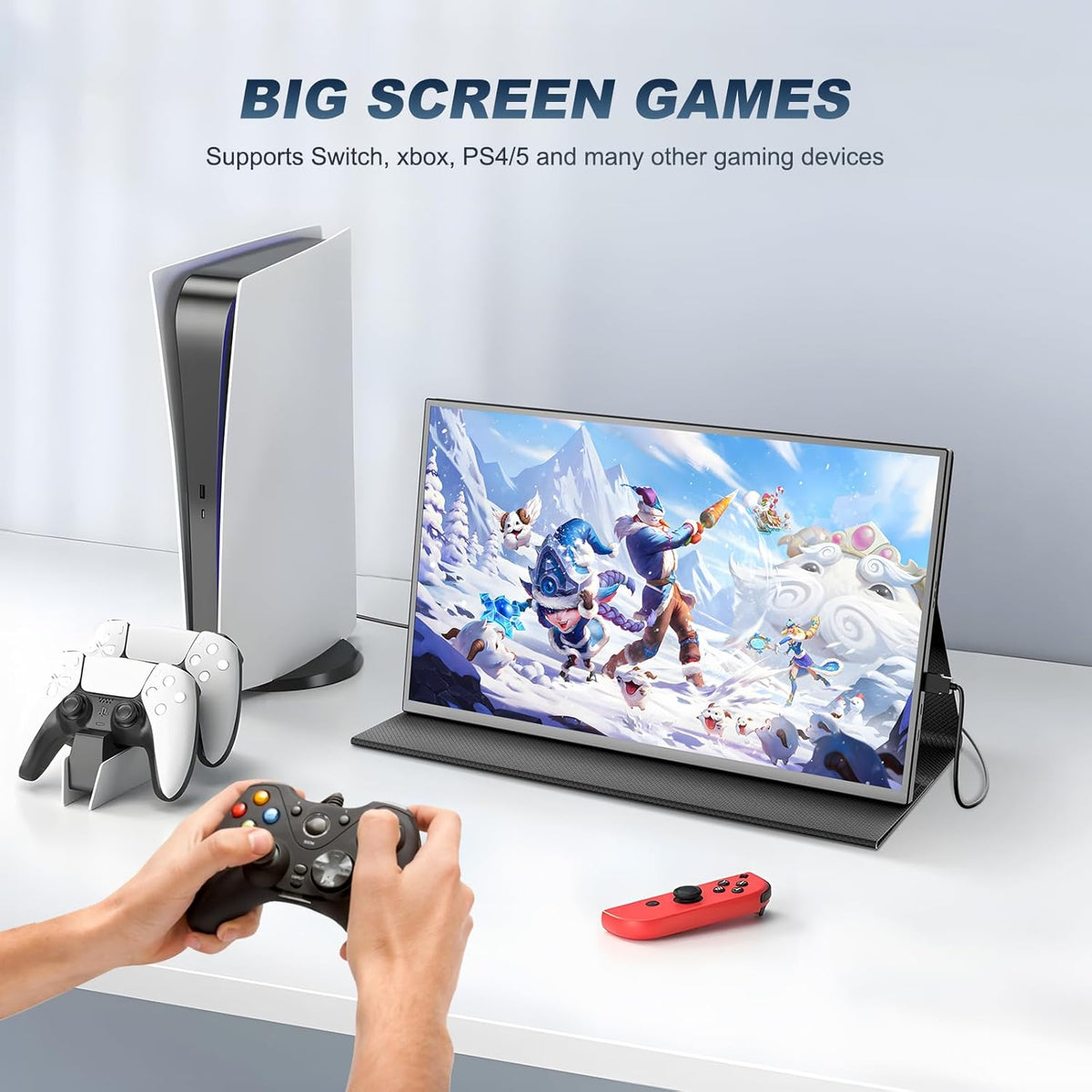 Draagbare Monitor 18.5 Inch 1080P Draagbare Scherm IPS 100% sRGB, Draagbare Display