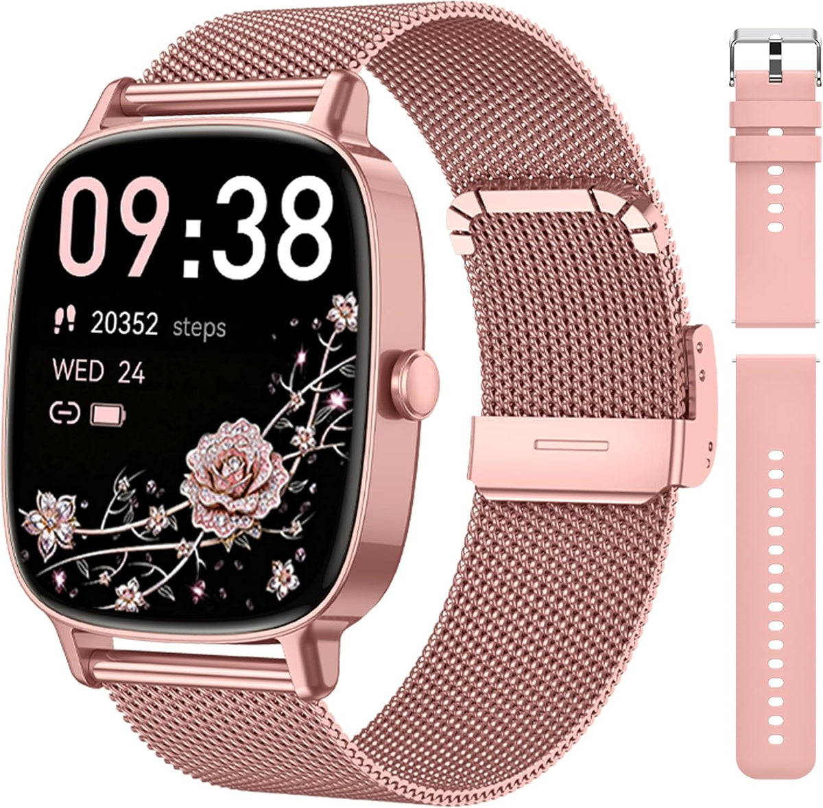 coioc Smartwatch voor dames, HD fitnesstracker, meer dan 120 sportmodi, fitnesshorloge voor iOS en Android, goud