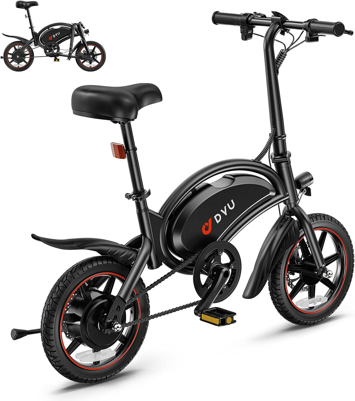 <font dir="auto" style="vertical-align: inherit;"><font dir="auto" style="vertical-align: inherit;"> DYU D3S E-bike, folding bike, 14 inch, electric bicycle, 25 km/h top speed, 40 km range, disc brakes, foldable, for youth and adults </font><