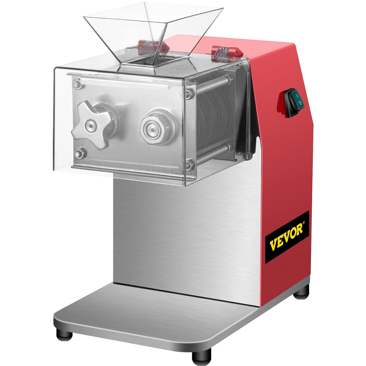 VEVOR Commerciële vleessnijder, 850 W vleessnijmachine 250 kg/st. Allessnijder, 3,5 mm mesafstand snijmachine 90 x 90 mm mesgrootte worstsnijmachine groentesnijder