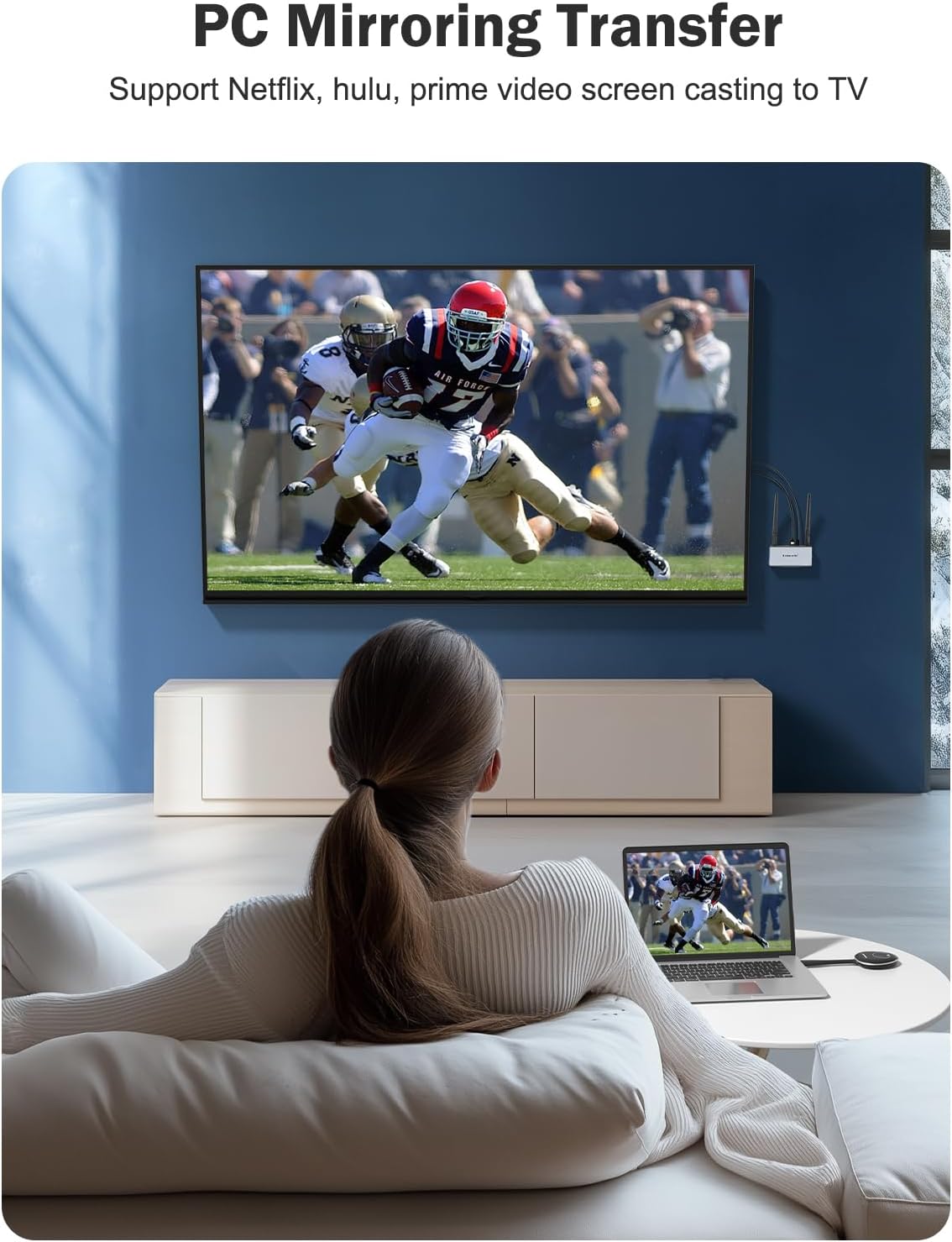 Draadloze HDMI-zender en ontvanger, ondersteunt 8 TX naar 1 RX voor bedrijven en huizen, Lemorele FHD Plug & Play, HDMI draadloze HDMI draadloze overdracht voor het streamen van audio-video van laptop