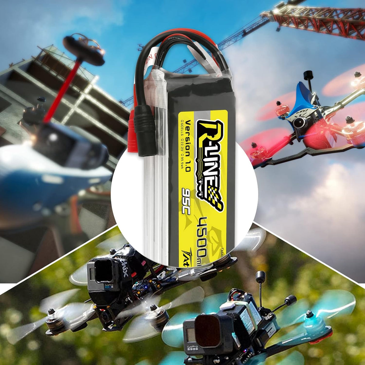 6S LiPo Accu – RC Batterij – Drone Accu – RC Auto Accu – FPV Racing Accu – 4500 mAh Capaciteit – 95C Ontlaadsnelheid – Softcase Behuizing – AS150 Stekker