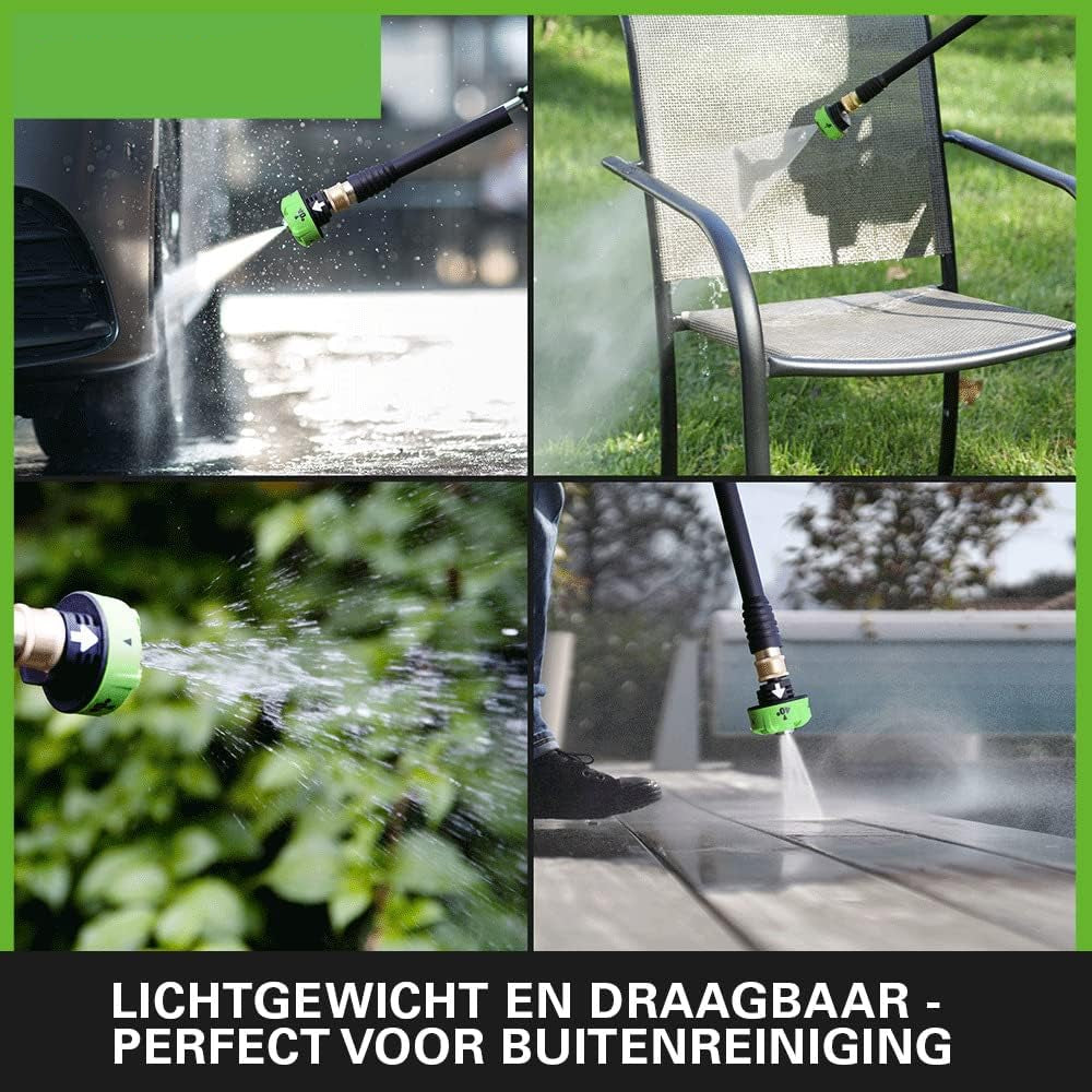 Draadloze Hogedrukreiniger – Accu Drukspuit – Mobiele Hogedrukspuit – Krachtige Schoonmaker – Tuinspuit – 24V Li-Ion Accu – 24 Bar Druk en 6 Meter Antiknikslang