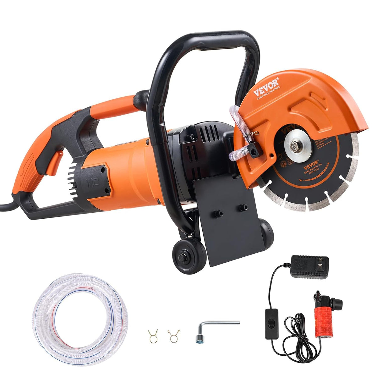 Elektrische Betonzaag 180 Mm – Betonzaag – Steenzaag – Betonsnijder – Cirkelzaag – 2000 W Motor – Nat-/Droog Zaagfunctie