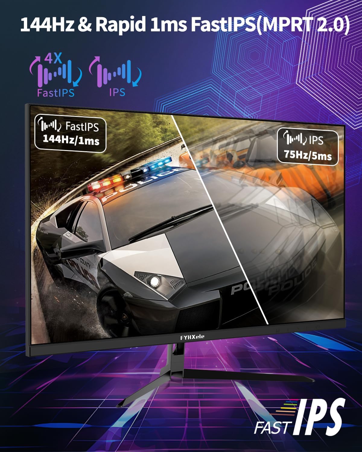 32" 4K Gaming Monitor, UHD 3840 x 2160, 144Hz 1ms, IPS HDR4000, Ultrawide met HDMI, DisplayPort, Freesync & G-sync compatibel, VESA