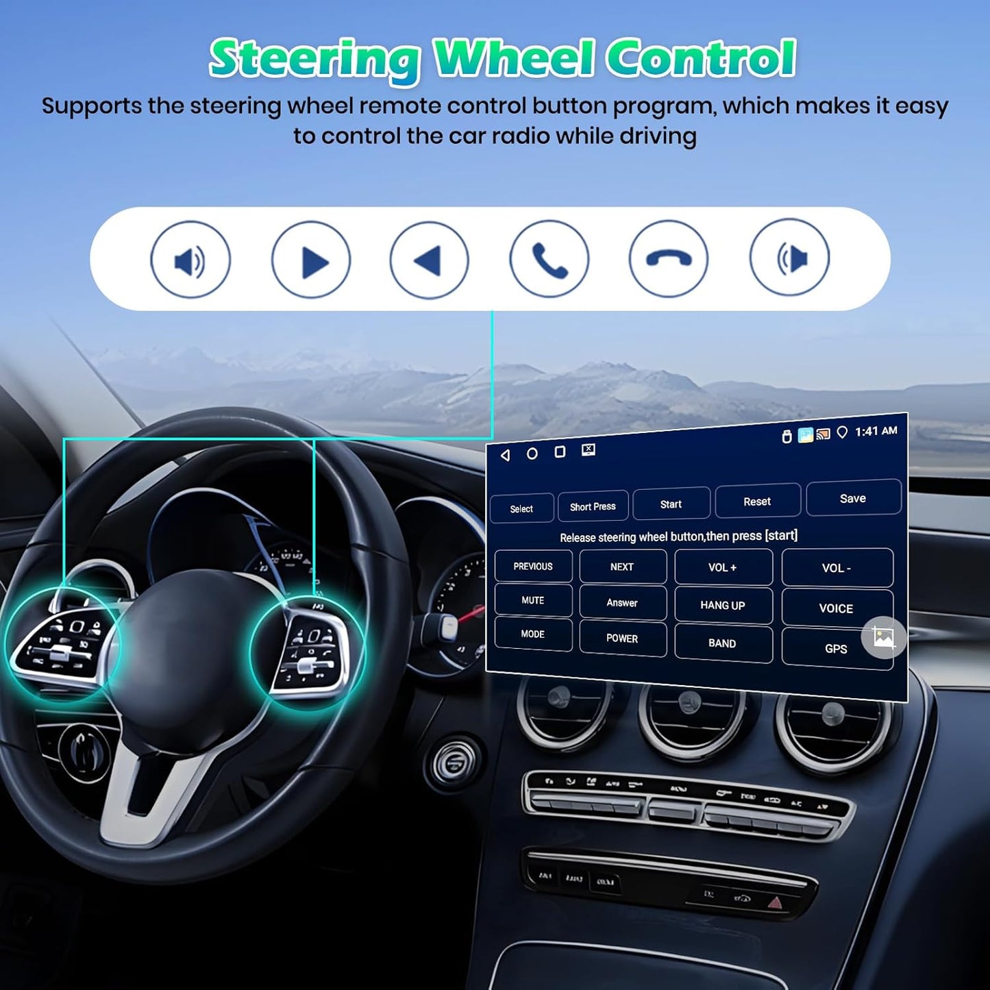 Android Autoradio – Multimedia Systeem – Navigatie Radio – Touchscreen Stereo – Draadloze CarPlay & Android Auto – 9” HD Scherm – AHD Achteruitrijcamera & GPS