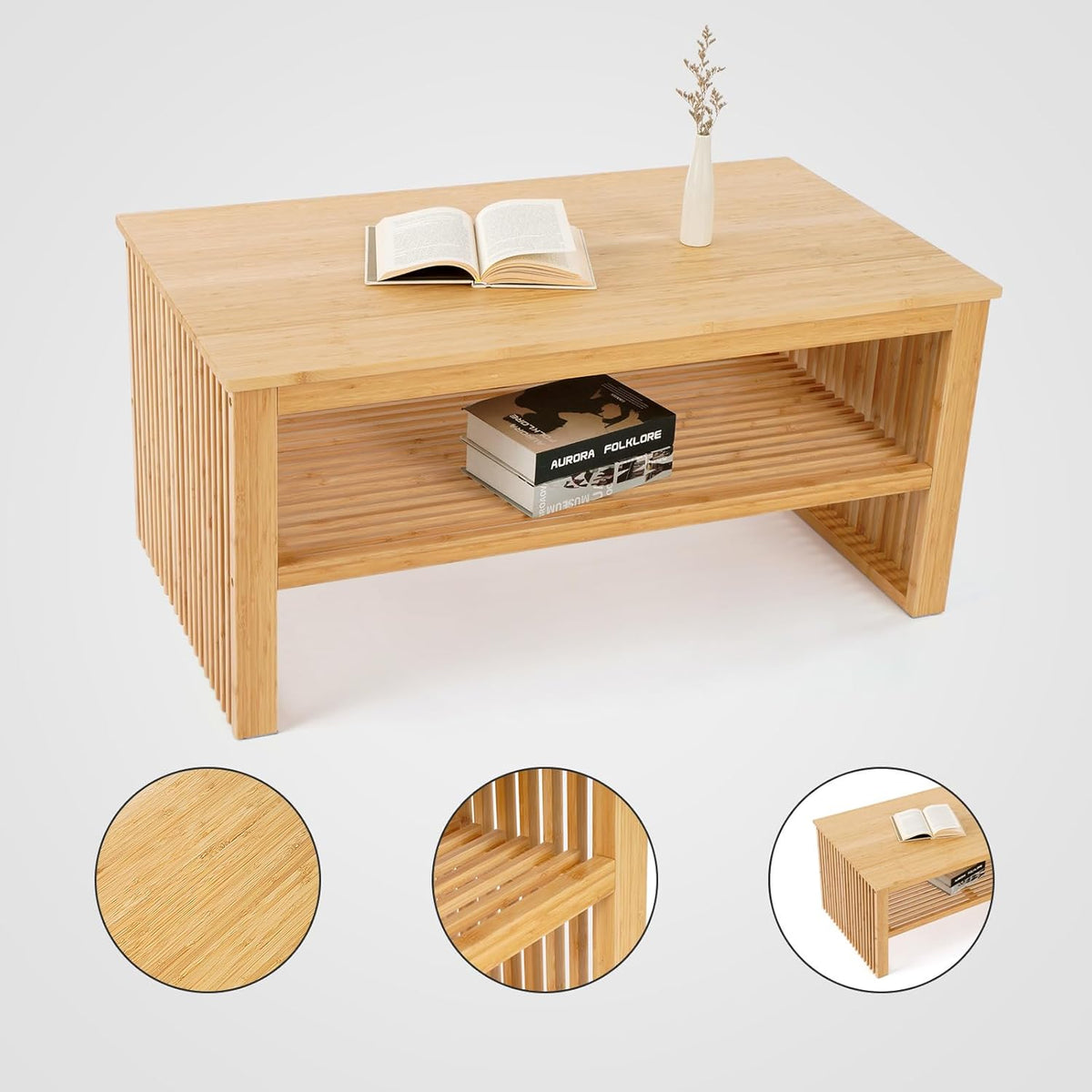 MY FAT GORILLA Bamboe salontafel - woonkamertafel - houten salontafel - tafel woonkamer - banktafel