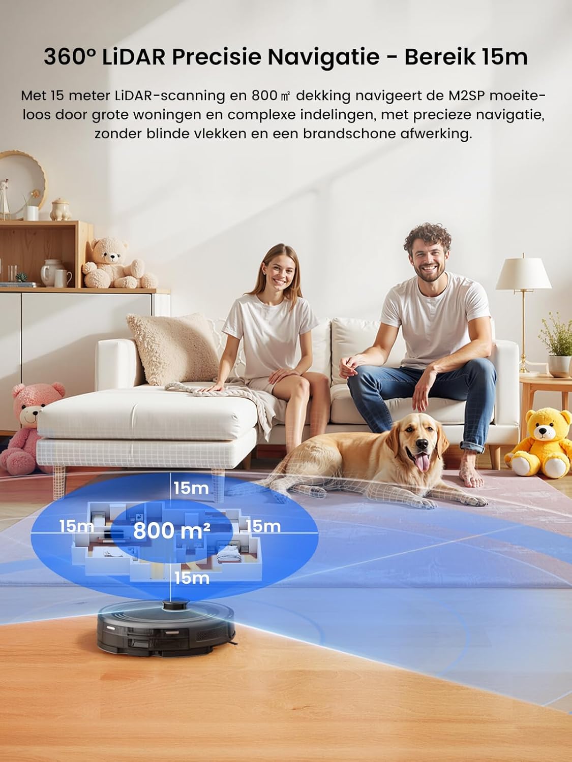 LEFANT M2S Pro robotstofzuiger, zwart