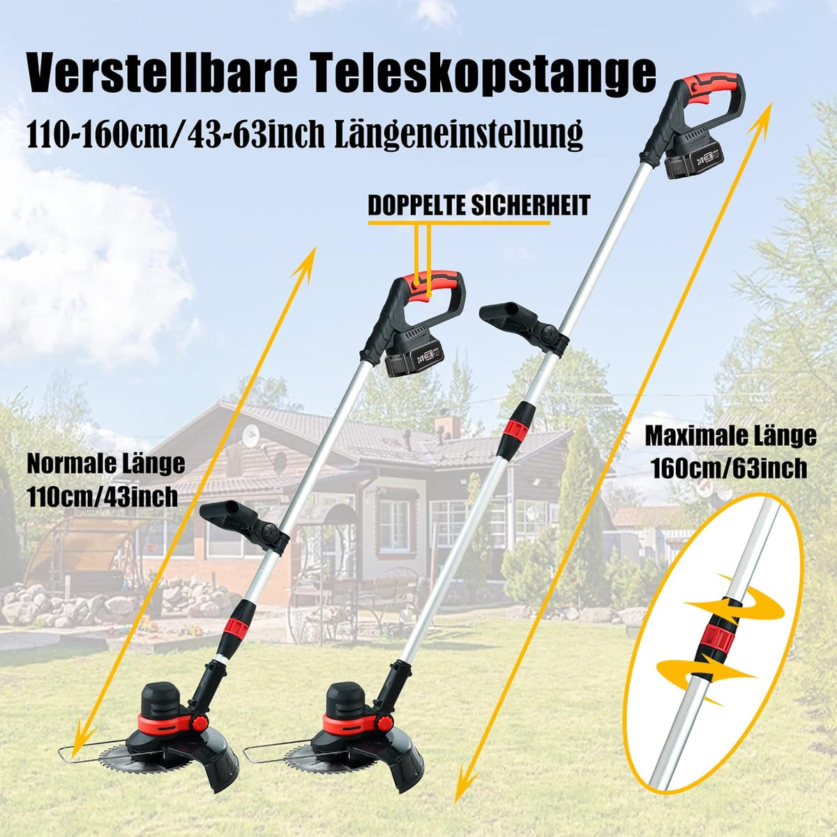 Grastrimmer – Bosmaaier – Snoerloze Trimmer – Accu Trimmer – Onkruidborstel – 4-in-1 Multitool – Borstelloze Motor – 2x 4.0Ah Accu – Telescopisch – 30 cm Maaibreedte