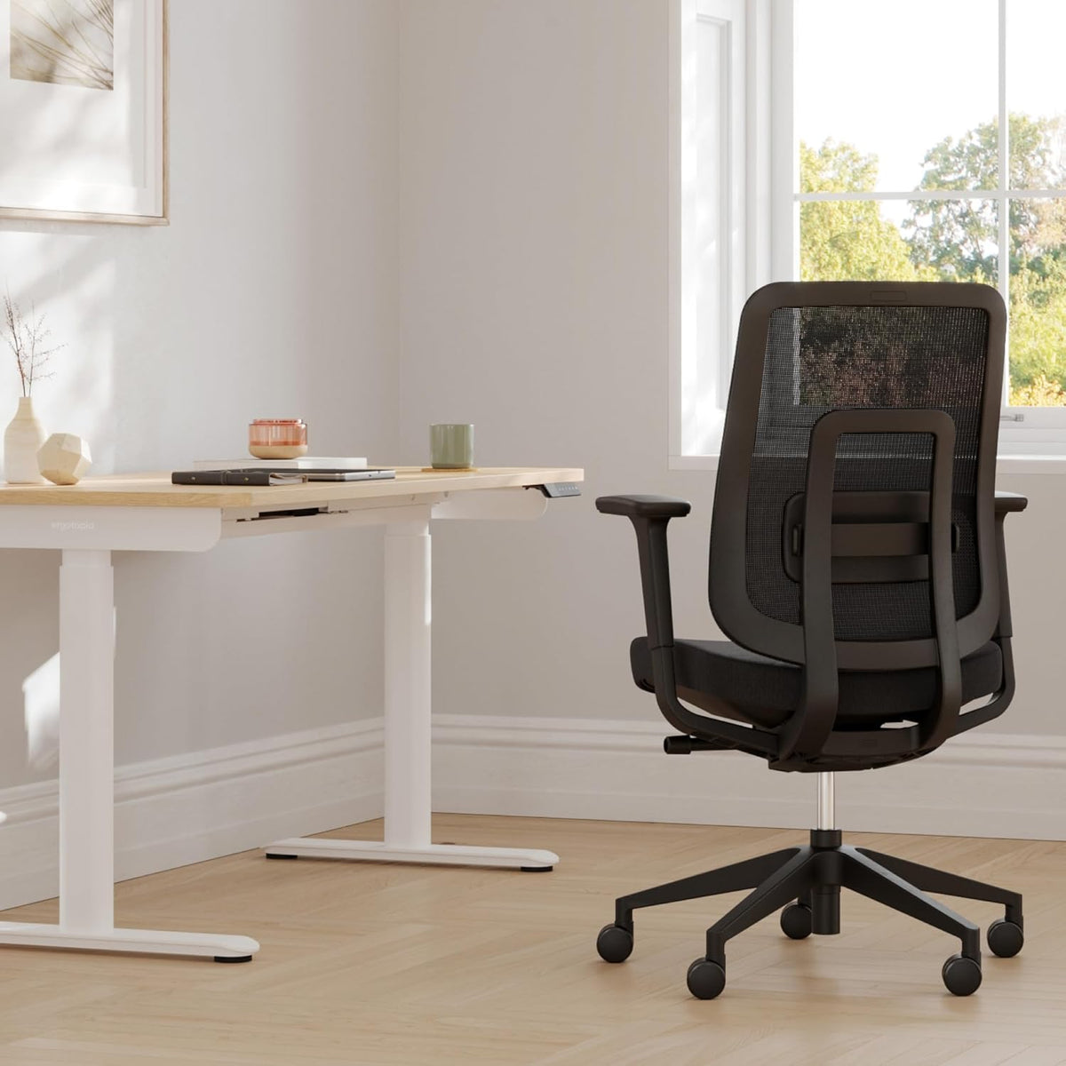 Ergotopia PureBack Ergonomische bureaustoel met hoofdsteun, 4D-armleuningen en synchroonmechanisme, voor thuiskantoor, kantoor en gaming, comfortabele draaistoel voor gezond zitten