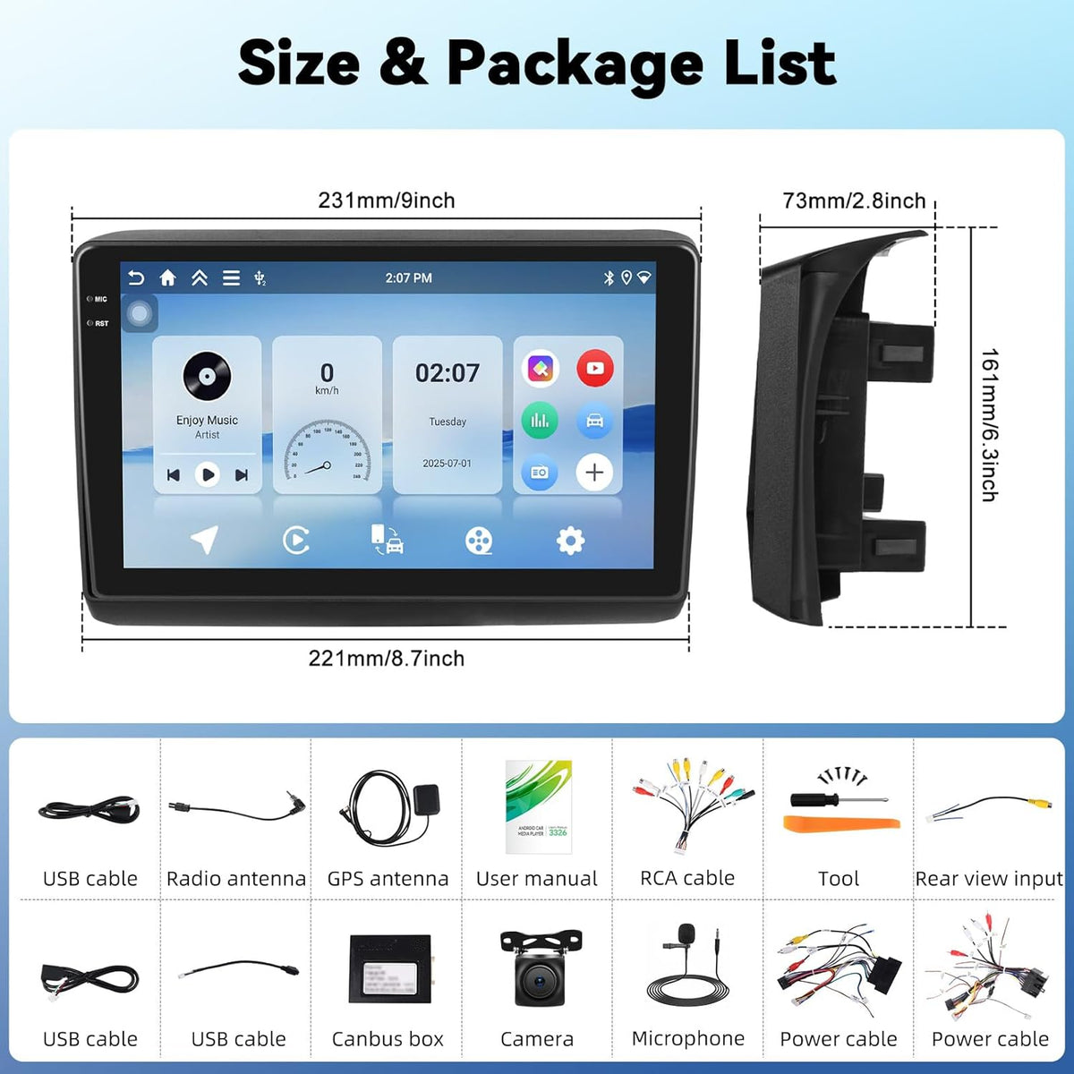 4+128G Android 15 Autoradio für FIAT Ducato/Citroën Jumper/Peugeot Boxer 2011-2022, 9" Incell Touchscreen-Radio mit Wireless CarPlay & Android Auto Bluetooth 5.0 GPS WiFi FM/RDS 32EQ